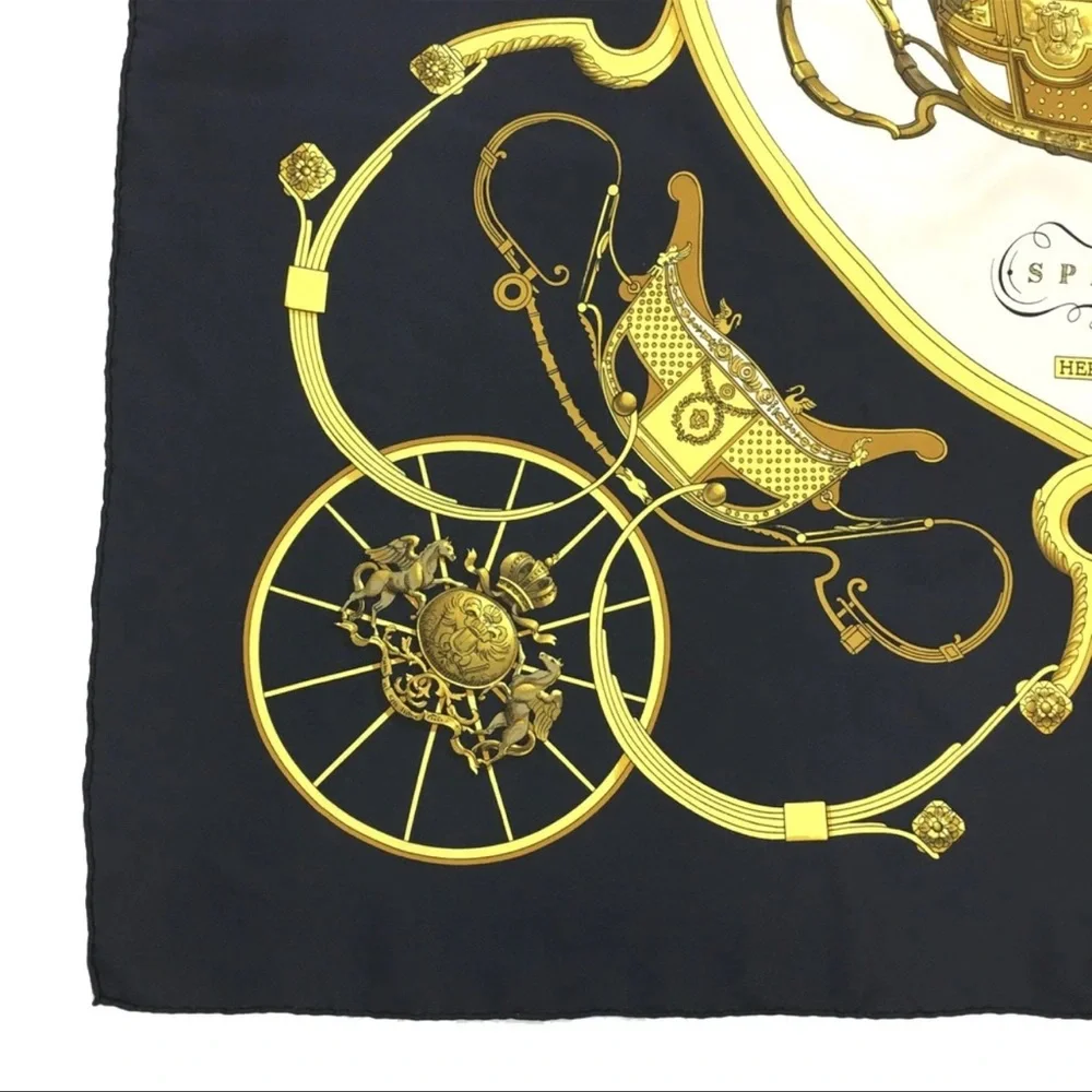 HERMES SPRINGS Carre 90 Silk 100% Scarf Multicolor - Picture 4 of 9